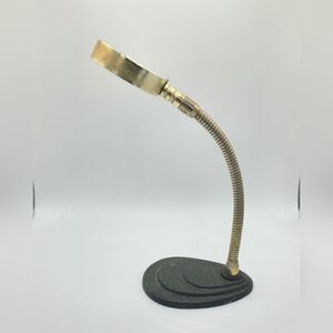 Antique cast iron silver Gooseneck magnifying glass